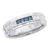 Men's 14K White Gold White Blue Diamond Wedding Band 0.98ct -H'Hen Sale Store mens 14k gold white blue diamond wedding band 098ct p 6432 wh