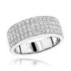Men's 4 Row Diamond Wedding Band 1.39ct 14K White Gold -H'Hen Sale Store mens 4 row diamond wedding band 139ct 14k gold p 44417 wh
