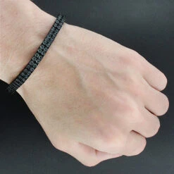 Men's Black Diamond Bracelet 0.50ct Black Rhodium Sterling Silver 8 Men's Black Diamond Bracelet 0.50ct Black Rhodium Sterling Silver -H'Hen Sale Store mens black diamond bracelet 050ct black pvd sterling silver 3