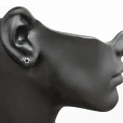 Men's Black Diamond Earring 0.40ct 14K White Gold Stud -H'Hen Sale Store mens black diamond earring 040ct 14k gold stud 3