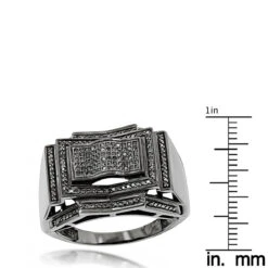 Men's Black Diamond Ring 0.5 Ct 10K Black Plated Gold 9 Men's Black Diamond Ring 0.5 Ct 10K Black Plated Gold -H'Hen Sale Store mens black diamond ring 058ct 10k p 42281 rulerbl