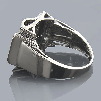 Men's Black Diamond Ring 0.68ct 10K Black Plated Gold 4 Men's Black Diamond Ring 0.68ct 10K Black Plated Gold - Image 2