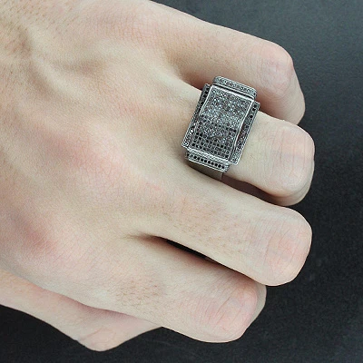 Men's Black Diamond Ring 0.68ct 10K Black Plated Gold 5 Men's Black Diamond Ring 0.68ct 10K Black Plated Gold - Image 3