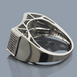 Men's Black Diamond Ring 0.75ct 10K Gold -H'Hen Sale Store mens black diamond ring 075ct 10k p 42288back