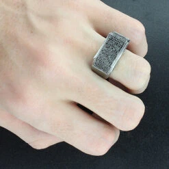 Men's Black Diamond Ring 0.75ct 10K Gold -H'Hen Sale Store mens black diamond ring 075ct 10k p 42288bod