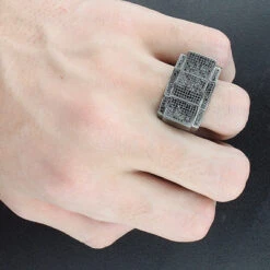 Men's Black Diamond Ring 0.77ct 10K Gold -H'Hen Sale Store mens black diamond ring 077ct 10k p 42286bod