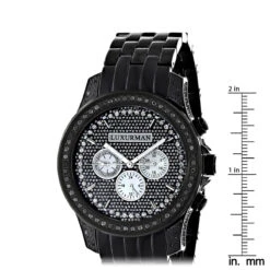 Luxurman Designer Men's Black Diamond Watch 2.5 Carats 11 Luxurman Designer Men's Black Diamond Watch 2.5 Carats -H'Hen Sale Store mens black diamond watch luxurman designer watches 25 carats ruler