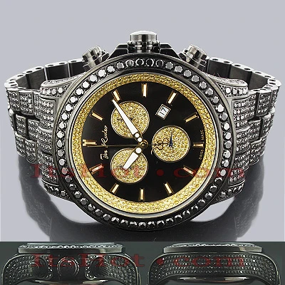 Men's Black Diamonds Watch 26.7ct Joe Rodeo Master Pilot 4 Men's Black Diamonds Watch 26.7ct Joe Rodeo Master Pilot - Image 2