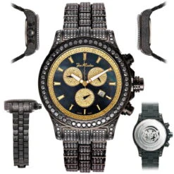 Men's Black Diamonds Watch 26.7ct Joe Rodeo Master Pilot 18 Men's Black Diamonds Watch 26.7ct Joe Rodeo Master Pilot -H'Hen Sale Store mens black diamonds watch 267ct joe rodeo master pilot p 22689 main2