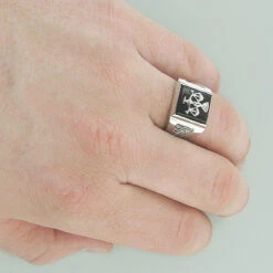 Men's Black Onyx 14K Yellow Gold Libra Scales Ring -H'Hen Sale Store mens black onyx rings 14k white gold libra scales ring p 6349bod