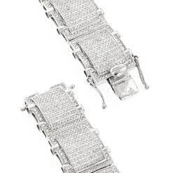 Men's 10K White Gold Pave Diamond Bracelet 5.25ct Bracelet -H'Hen Sale Store mens bracelets 10k gold pave diamond bracelet 525ct backwh