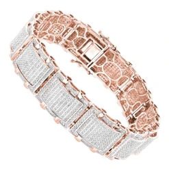 Men's 10K White Gold Pave Diamond Bracelet 5.25ct Bracelet -H'Hen Sale Store mens bracelets 10k gold pave diamond bracelet 525ct ro