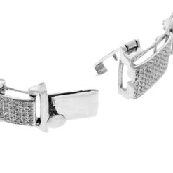 Men's 10K White Gold Pave Diamond Bracelet 4.60ct -H'Hen Sale Store mens bracelets 10k pave diamond bracelet 460ct p 38808 clasp