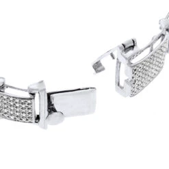 Men's 10K White Gold Pave Diamond Bracelet 4.60ct -H'Hen Sale Store mens bracelets 10k pave diamond bracelet 460ct p 38808 clasp white