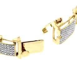 Men's 10K White Gold Pave Diamond Bracelet 4.60ct -H'Hen Sale Store mens bracelets 10k pave diamond bracelet 460ct p 38808 clasp yellow