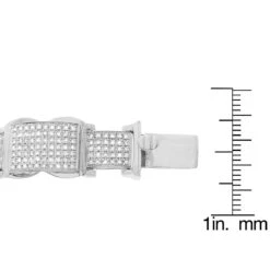Men's 10K White Gold Pave Diamond Bracelet 4.60ct -H'Hen Sale Store mens bracelets 10k pave diamond bracelet 460ct p 38808 ruler white
