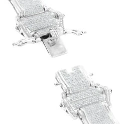 14K White Gold Pave Diamond Bracelet For Men 7.98ct -H'Hen Sale Store mens bracelets 14k gold mens diamond bracelet 798ct p 7077 backwh
