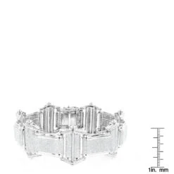14K White Gold Pave Diamond Bracelet For Men 7.98ct -H'Hen Sale Store mens bracelets 14k gold mens diamond bracelet 798ct p 7077 rulerwh