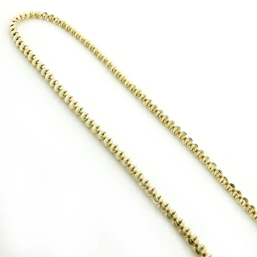Men's 10K Yellow Gold Ball Moon Cut Chain 5mm 22-30in 4 Men's 10K Yellow Gold Ball Moon Cut Chain 5mm 22-30in - Image 2