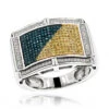 Men's Color Diamond Ring 0.61ct Sterling Silver