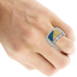 Men's Color Diamond Ring 0.61ct Sterling Silver -H'Hen Sale Store mens color diamond ring 061ct sterling silver p 47453bod