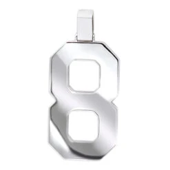 Men's Custom 14K White Gold Large 7 Carat VVS Diamonds Number 8 Pendant -H'Hen Sale Store mens custom pendant jewelry 14k gold large 7 carat vvs diamonds number 8 001288 backwh