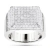 Men's Designer Diamond Ring 4.26ct 14K White Gold