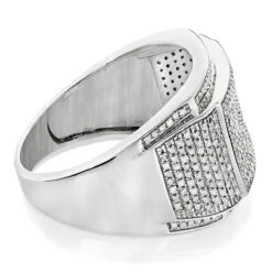 Men's Diamond Band 10K White Gold Wedding Ring 0.8 Carat -H'Hen Sale Store mens diamond band 10k gold wedding ring 1 carat backwh