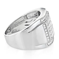 Men's Diamond Band 14K White Gold Wedding Ring 1ct By Luxurman -H'Hen Sale Store mens diamond band 14k gold wedding ring 095ct by luxurman backwh