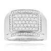 Men's Diamond Band 14K White Gold Wedding Ring 1ct By Luxurman