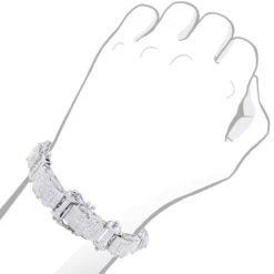 Men's Diamond Bracelet 9.66ct Sterling Silver -H'Hen Sale Store mens diamond bracelet 966ct sterling silver p 44263bod 20210828