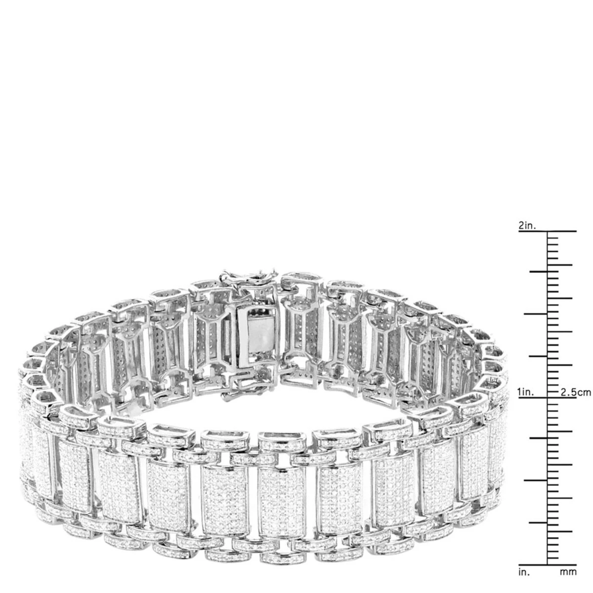 Men's Diamond Bracelet In Sterling Silver 5 Carats 6 Men's Diamond Bracelet In Sterling Silver 5 Carats - Image 4