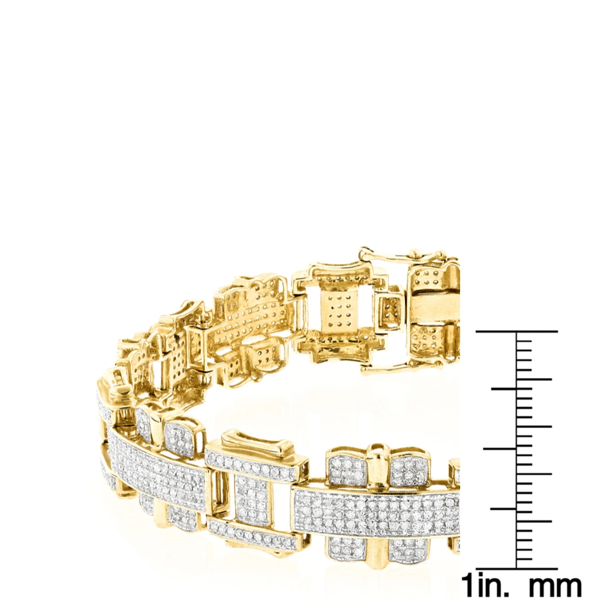 Men's 10K Yellow Gold Diamond Bracelet 3ct 8 Men's 10K Yellow Gold Diamond Bracelet 3ct - Image 6