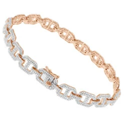 Men's Diamond Bracelet 10K Yellow Gold Mariner Chain Style 3.5 Carats 11 Men's Diamond Bracelet 10K Yellow Gold Mariner Chain Style 3.5 Carats -H'Hen Sale Store mens diamond bracelet solid 10k gold mariner chain style 35 carats 407170 rose 1686359585