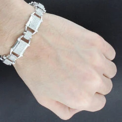 Men's Diamond 10K Yellow Gold 3.29ct Bracelet -H'Hen Sale Store mens diamond bracelets 10k gold 329ct p 43623bod