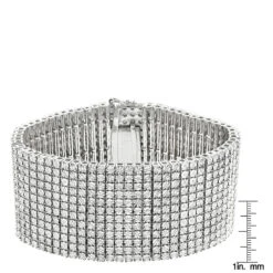 Sterling Silver Men's Diamond Cuff 2 Carat 12 Row Tennis Bracelet 9 Sterling Silver Men's Diamond Cuff 2 Carat 12 Row Tennis Bracelet -H'Hen Sale Store mens diamond cuff bracelet in sterling silver 216ct ruler