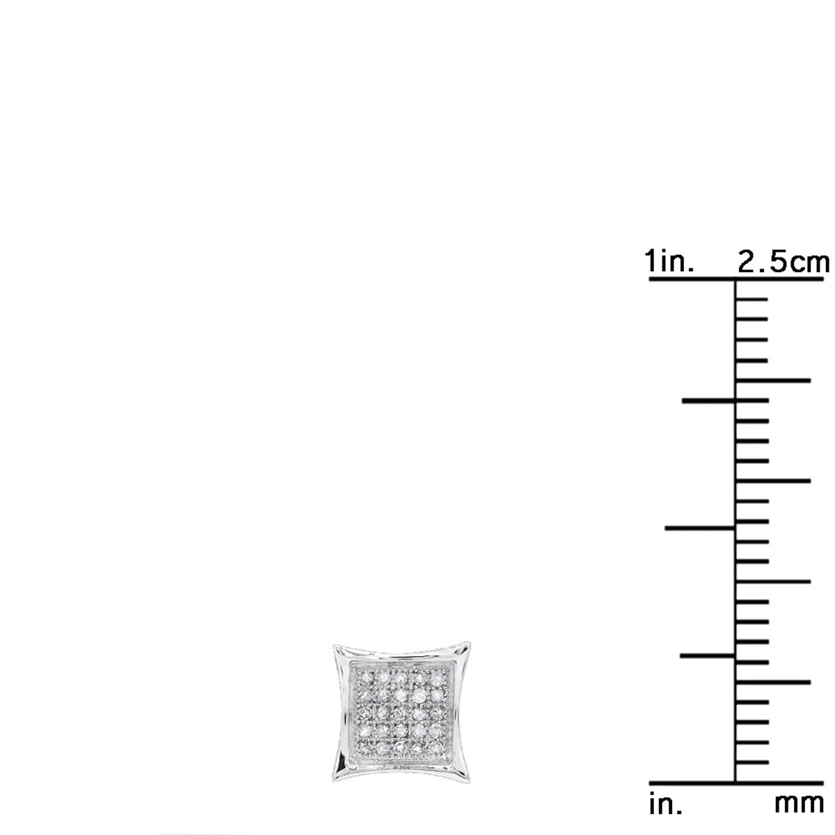 Men's Diamond Earring 0.09ct 10K White Gold Stud 10 Men's Diamond Earring 0.09ct 10K White Gold Stud - Image 8