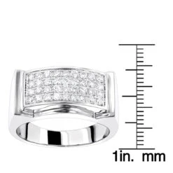 Men's Diamond 14K White Gold Ring By Luxurman 0.8ct Wedding Band 13 Men's Diamond 14K White Gold Ring By Luxurman 0.8ct Wedding Band -H'Hen Sale Store mens diamond gold ring by luxurman 08ct 14k wedding band rulerwh