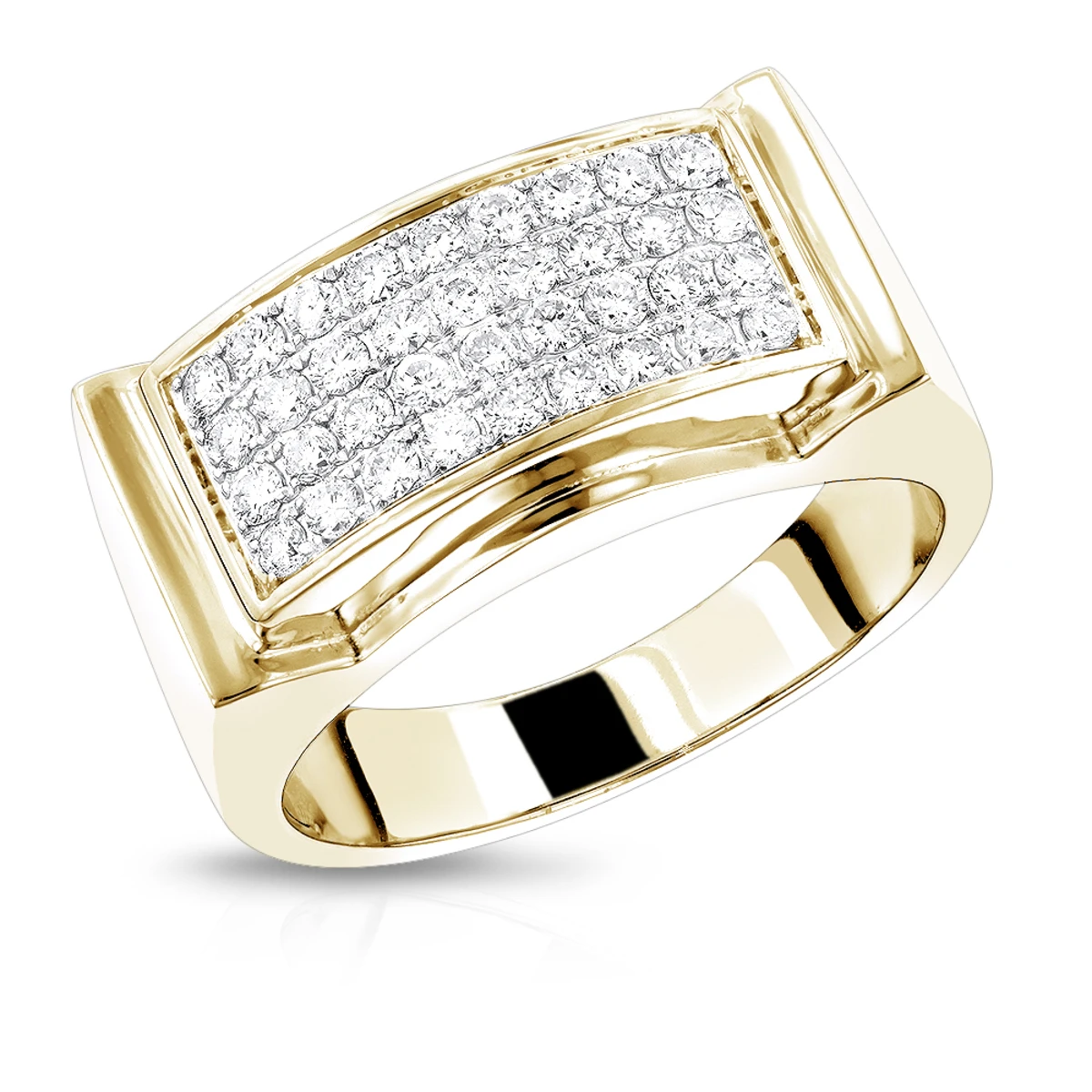 Men's Diamond 14K White Gold Ring By Luxurman 0.8ct Wedding Band 4 Men's Diamond 14K White Gold Ring By Luxurman 0.8ct Wedding Band - Image 2