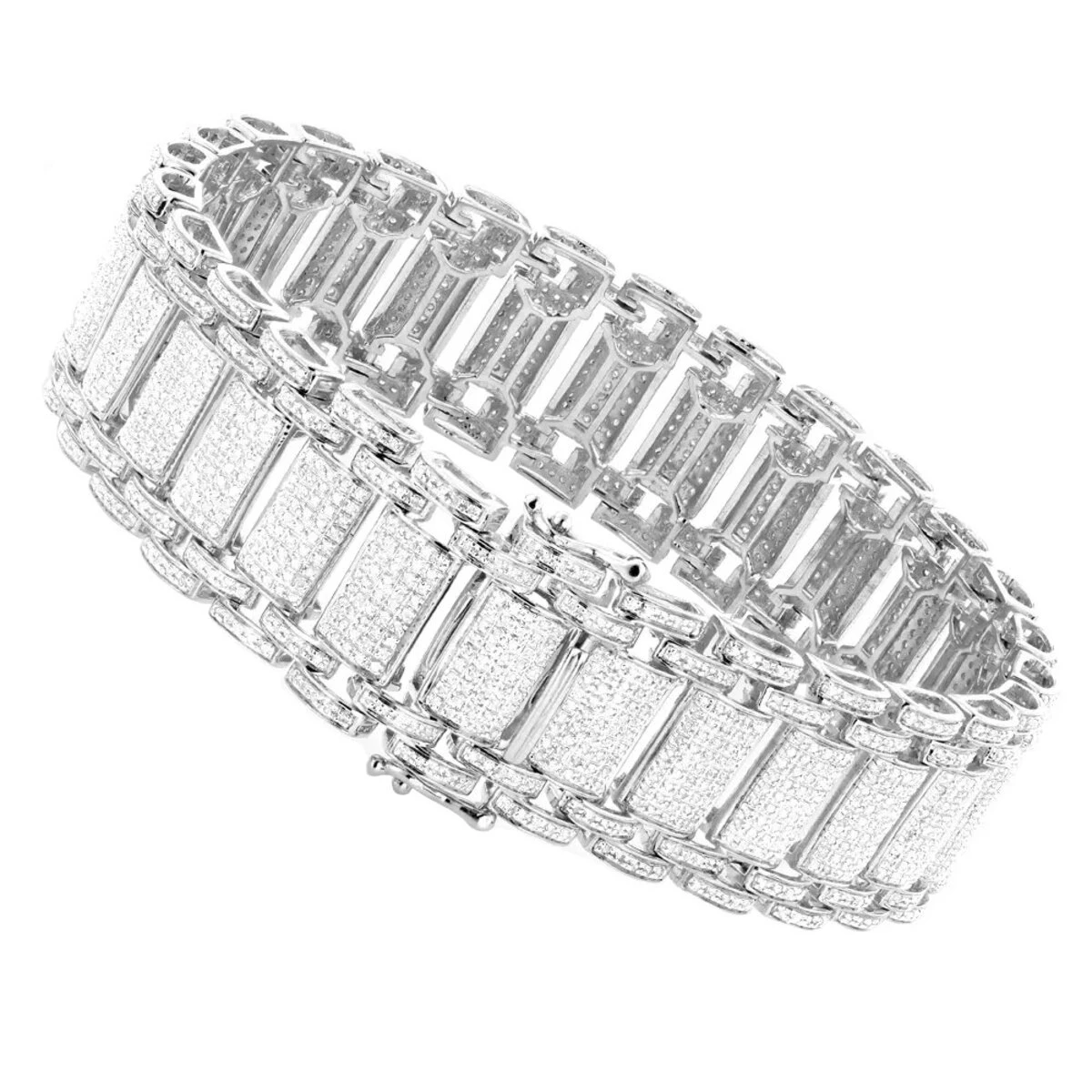 Men's Diamond Bracelet In Sterling Silver 5 Carats 5 Men's Diamond Bracelet In Sterling Silver 5 Carats - Image 3