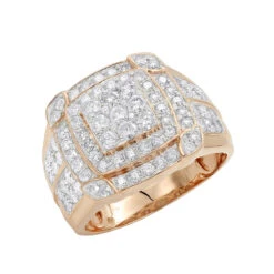 Men's 10K Yellow Gold 2.5 Carat Luxurman Diamond Pinky Ring For Men -H'Hen Sale Store mens diamond pinky rings 10k gold 25 carat luxurman diamond ring for men ro