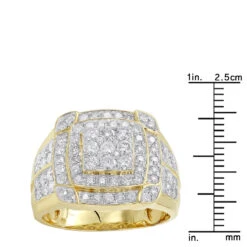 Men's 10K Yellow Gold 2.5 Carat Luxurman Diamond Pinky Ring For Men -H'Hen Sale Store mens diamond pinky rings 10k gold 25 carat luxurman diamond ring for men rulerye