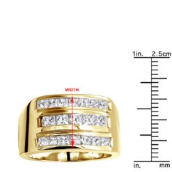 Men's Diamond Ring 18K White Gold 2.62ct Princess Cut Diamonds 24 Men's Diamond Ring 18K White Gold 2.62ct Princess Cut Diamonds -H'Hen Sale Store mens diamond ring 18k gold 262ct princess cut diamonds p 31637 rulerye
