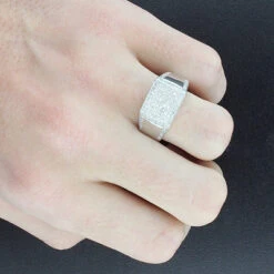 Men's Diamond Ring Sterling Silver 0.72ct -H'Hen Sale Store mens diamond ring sterling silver 072ct p 43100bod