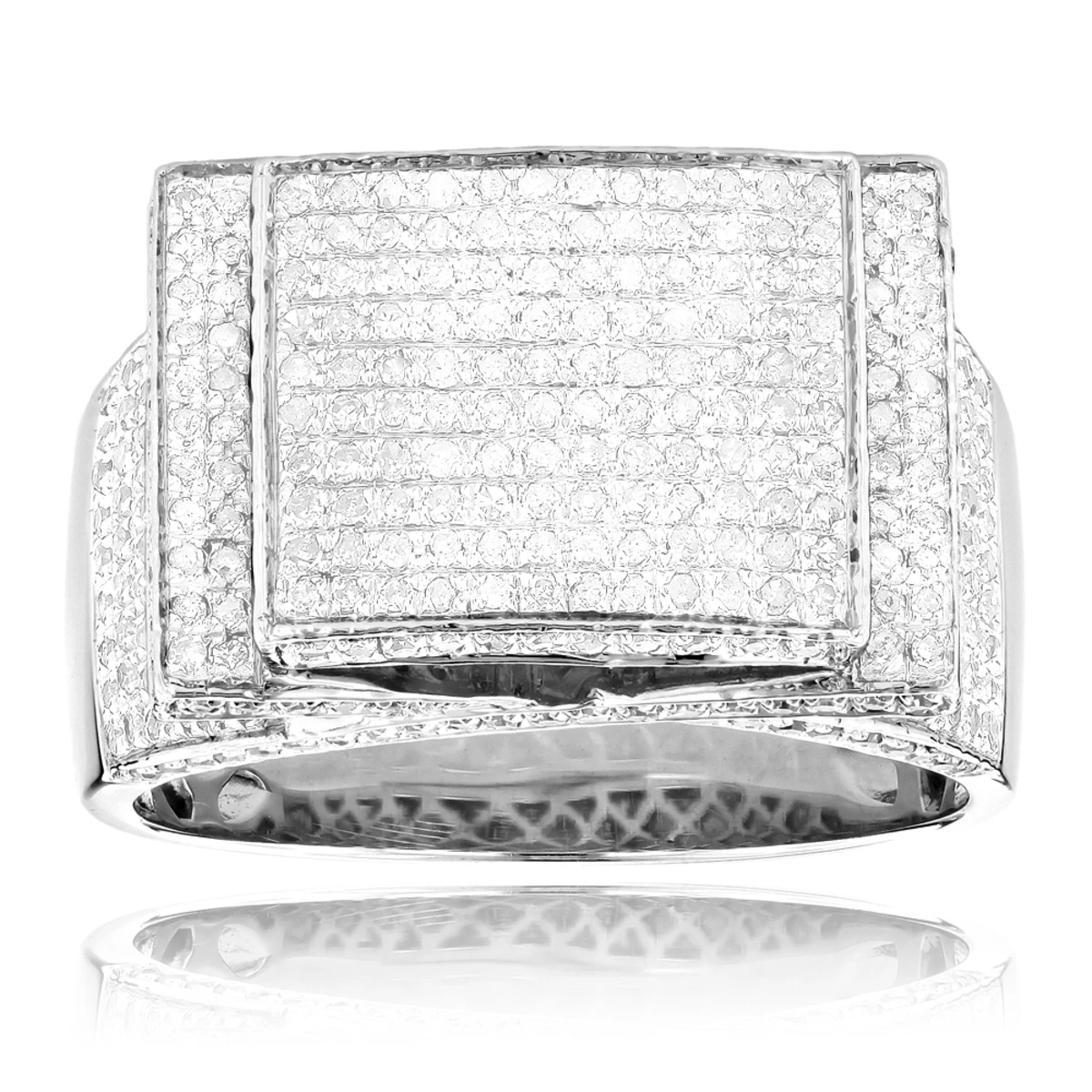 Men's Diamond Ring Sterling Silver 1.70ct 3 Men's Diamond Ring Sterling Silver 1.70ct