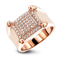 Men's 10K White Gold Round Diamond Ring 0.8ct -H'Hen Sale Store mens diamond rings 10k gold round diamond ring 077ct p 6899 ro