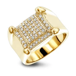 Men's 10K White Gold Round Diamond Ring 0.8ct -H'Hen Sale Store mens diamond rings 10k gold round diamond ring 077ct p 6899 ye