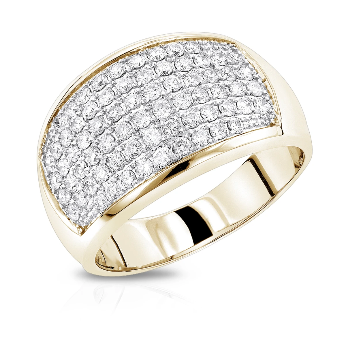 Men's 14K Yellow Gold Diamond Band By Luxurman 1.5ct 3 Men's 14K Yellow Gold Diamond Band By Luxurman 1.5ct