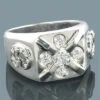 Unique Men's Diamond Initial Ring 18K White Gold 1.71ct G VS Diamonds