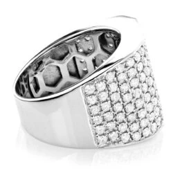 Large Men's Diamond Ring 14K Yellow Gold 4.5 Carat Statemet Ring -H'Hen Sale Store mens diamond rings collection 45ct luxurman custom made ring 14k gold 2 1